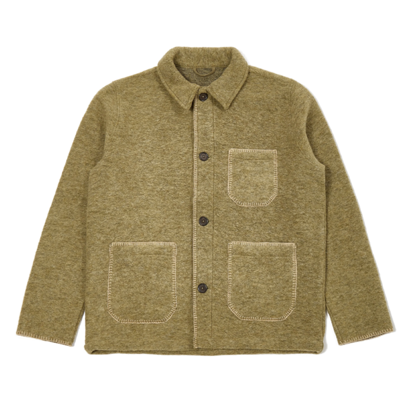 Blanket Field Jacket Wool Fleece Light Olive